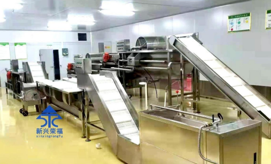 領導視察新興榮福承建的學生營養(yǎng)餐中央廚房